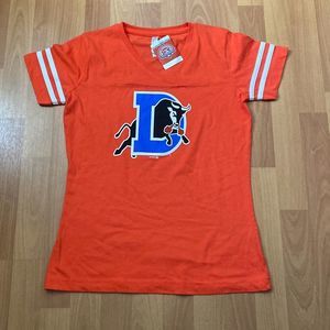 Durham Bulls MLB Baseball Orange T Shirt Live and Tell Tag Women Small NWT